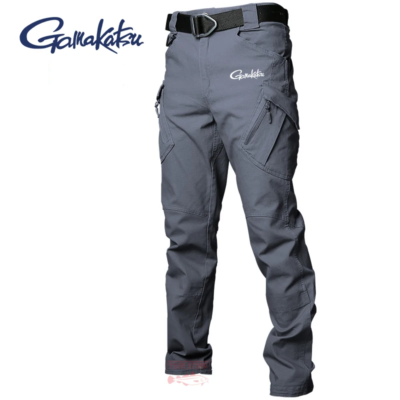 

New Gamakatsu Fishing Pants Men Tactical Camping Hiking Pants Thin Outdoor Waterproof Quick-drying Wear-resistant Fishing Pants