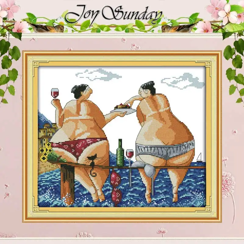 Наслаждайтесь пляжными узорами Набор для вышивки крестиком 11CT 14CT 16CT DMC вышивка