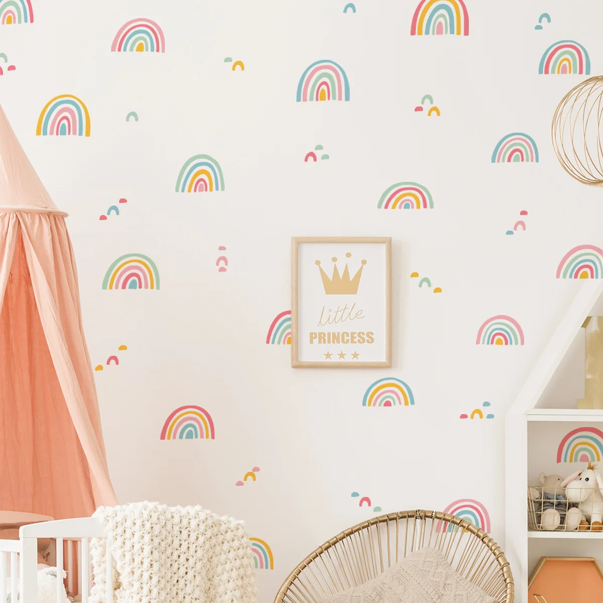 

Creative Rainbow Wall Sticker Mural DIY Self-adhesive Removable Vinyl Art Decal Baby Girls Bedroom Nursery Decorative Wallpaper