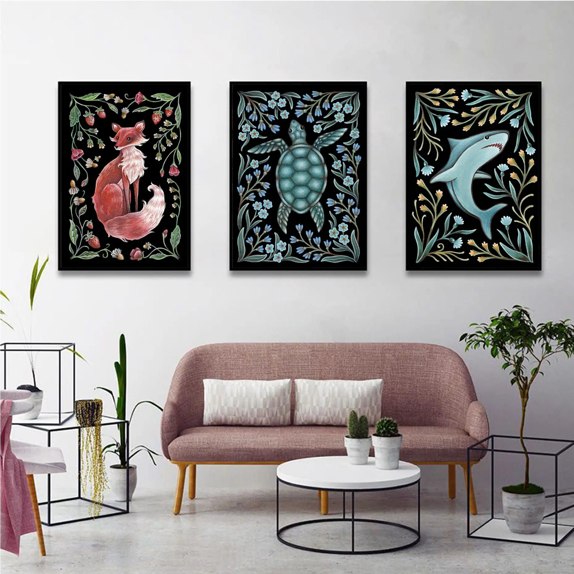 

Vintage Bat Cat Goat Hedgehog Lion Snake Folk Animal Art Prints Classic Movie Posters Vintage Room Cafe Decor Nordic Home Decor