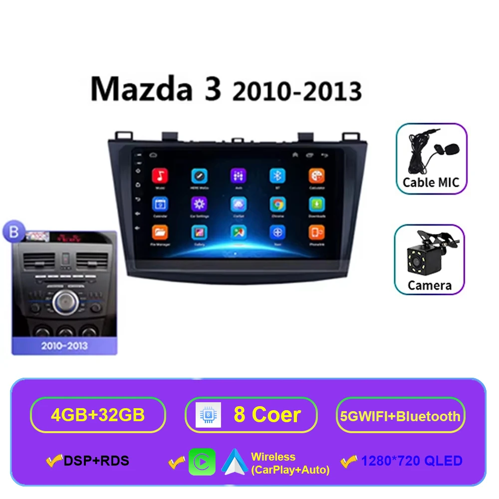

Android 16 автомобильный радиоприемник мультимедиа для Mazda 3 2004-2013 Mazda Axela GPS авто стерео беспроводной WIFI 4G 2Din плеер головное устройство DSP