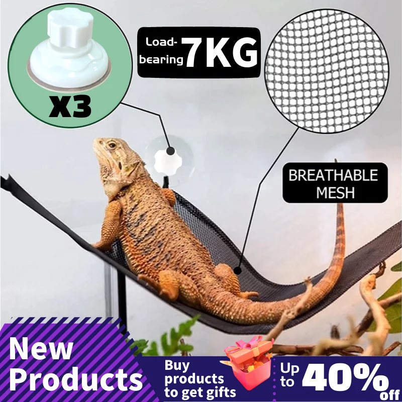 

1 Pcs/Set Pet Hammock Mesh Sleeping Bed Play Toys Swing Oxford Fabric For Reptile Snake Lizard Climb Products With Suction Cup