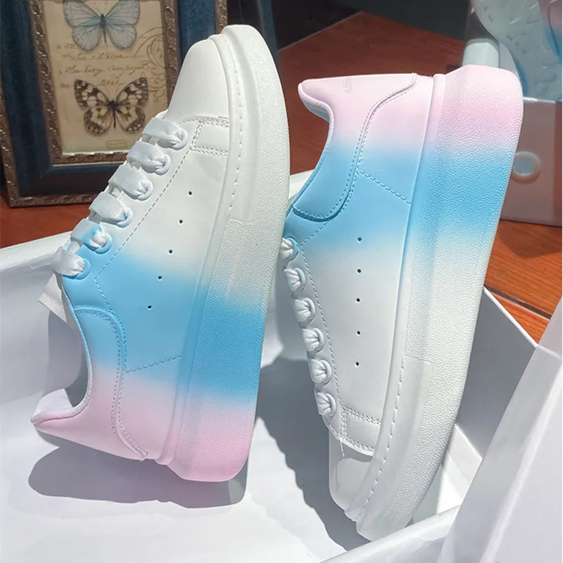 

Platform Sneakers Women's Vulcanized Shoes Breathable PU Leather Shoe Woman Girls Thick Bottom Walking Shoes Casual Sneaker
