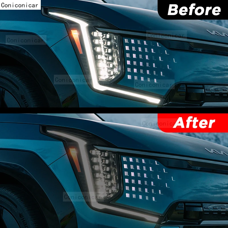 Тонировка автомобильных фар против царапин дымчато-черная защитная пленка