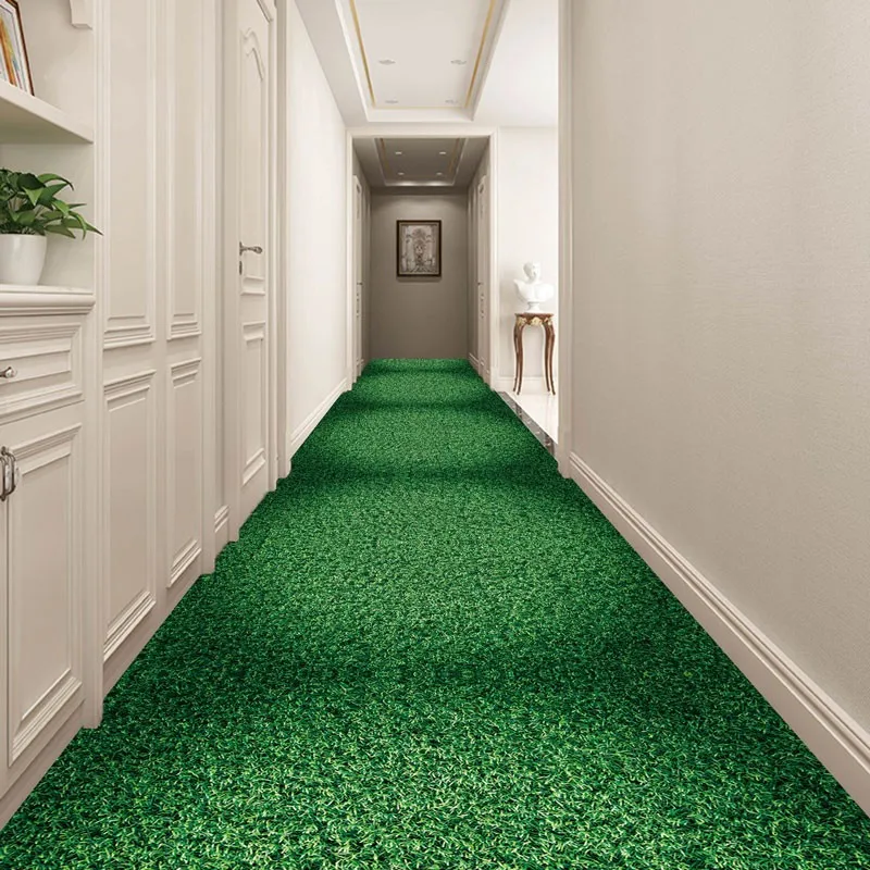 

Виньетический ковер Reese лобби, зеленая трава, 3D Визуальный коврик для гольфа с узором, длинный ковер для гостиной, коридора, украшение для свадьбы