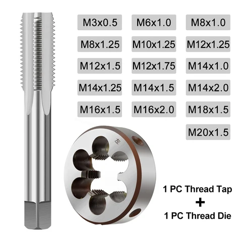 Набор левых метчиков и матриц xcan  M3/M6/M8/M10/M12/M14/M16/M18/M20