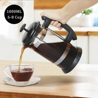 1000ml coffee pots maker kettle manual french press pot tea filter cup glass kitchen household hand punch simple pressure pot
