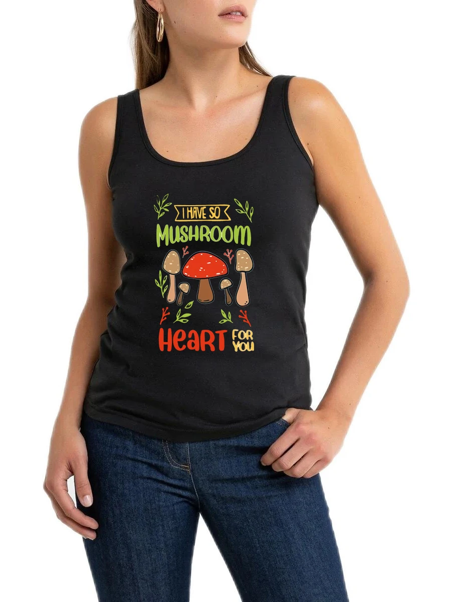 

Mushroom Picking Print Design Sexy Breathable Tank Tops Women's Streetwear Fashion Personality Sleeveless Tee Fitness Camisole