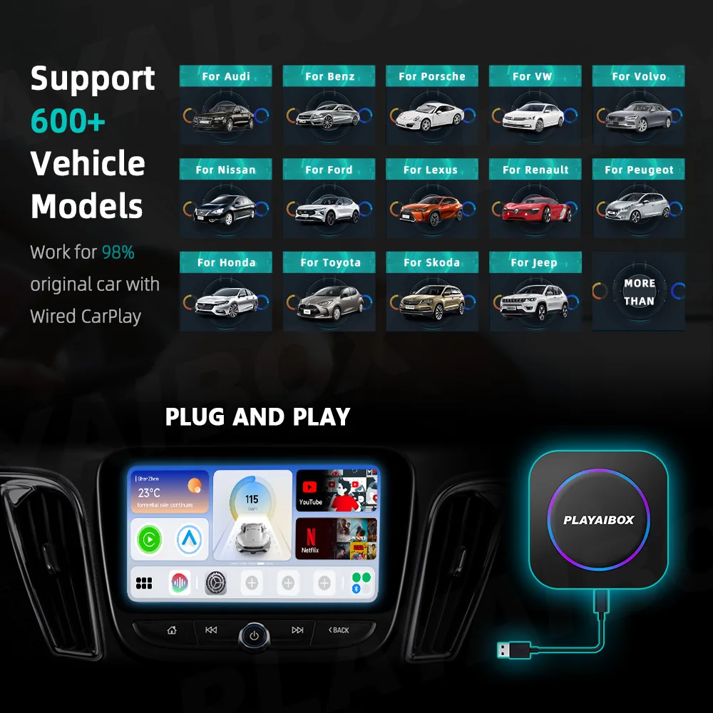 CarPlay Ai Box Беспроводная Android Tv 10 0 система YouTube Netflix Mirror 4GLTE Автомобильная