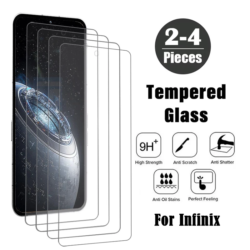 Защитная пленка для экрана из 2-4 предметов Infinix GT 20 10 Pro Smart 9 8 7 6 HD закаленное стекло