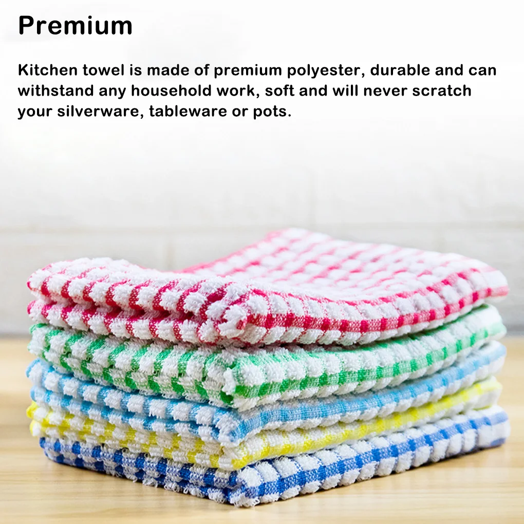 Клетчатое хлопковое чайное полотенце впитывающие кухонные полотенца для посуды