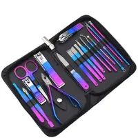 Qmake 9/18 pcs Manicure set Art Color Stainless Steel Pedicure Nail Tool  Utility Tools Cutters Nipper Nail Clipper