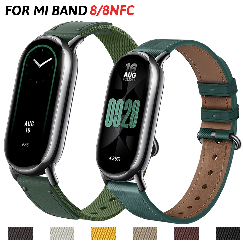 Cinturino Originale Per Xiaomi Mi Band 8 Bracciale Cinturino Di Ricambio In Pelle Moda Miband 8 Nfc Correa Mi Band 8 Cinturini In Tela