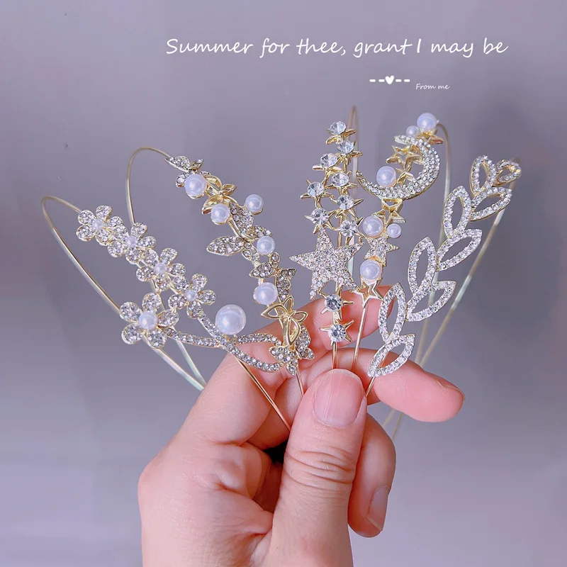 

Alloy Crystal Pearl Flower Hair Scarf Band Hairband for Women Girl Korea Headbands Fashion Accessorie