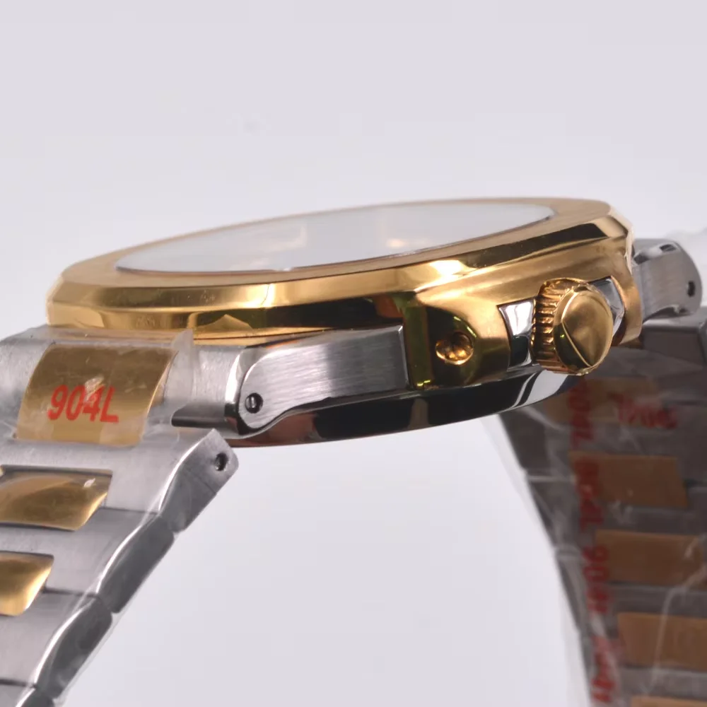 Золотой корпус часов 40 мм с сапфировым стеклом подходит для NH35 NH36 PT5000 ETA2824 2836 Miyota