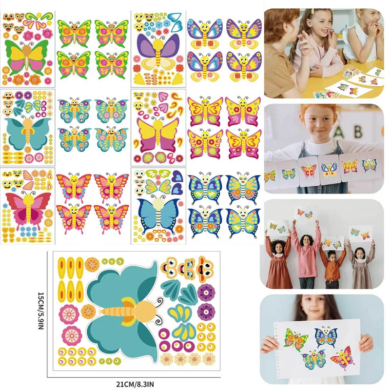 Мультяшные бабочки наклейки для детей сделай сам сборка пазл искусственная