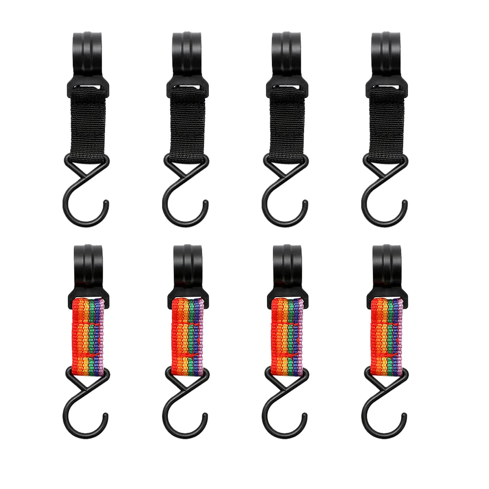 

8pcs Outdoor Camping Hooks Portable Hanging Hooks Hiking Strap Storage Hooks