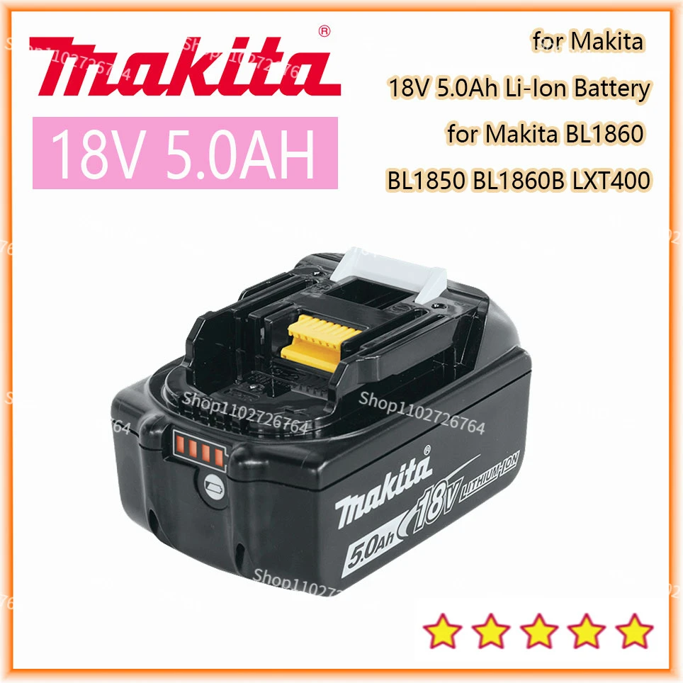 

Makita Original 18V 5.0AH 6.0AH Rechargeable Power Tool Battery LED Lithium Ion Replacement LXT BL1860B BL1860 BL1850
