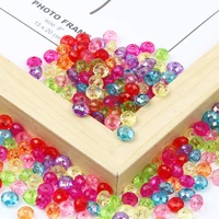 new transparent colored faceted round beads 8mm 100pcs acrylic beads for jewelry making diy handmade key chain earrings supplies