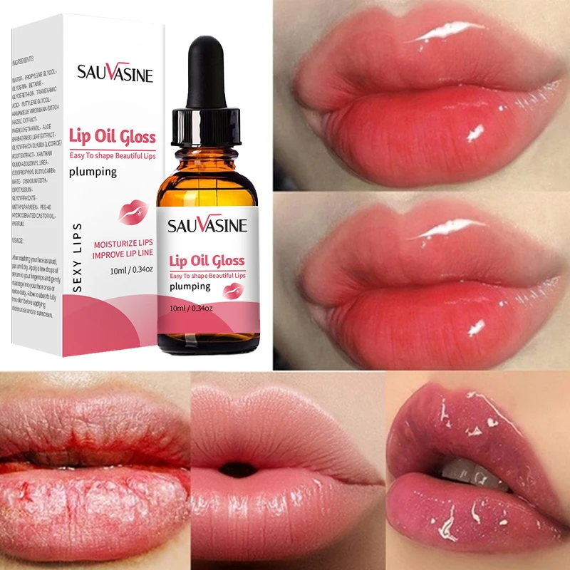 

Transparent Lip Oil Volume Plumper Oil Moisturizing Repairing Reduce Lip Fine Line Serum Night Sleep Maintenance Lip Care