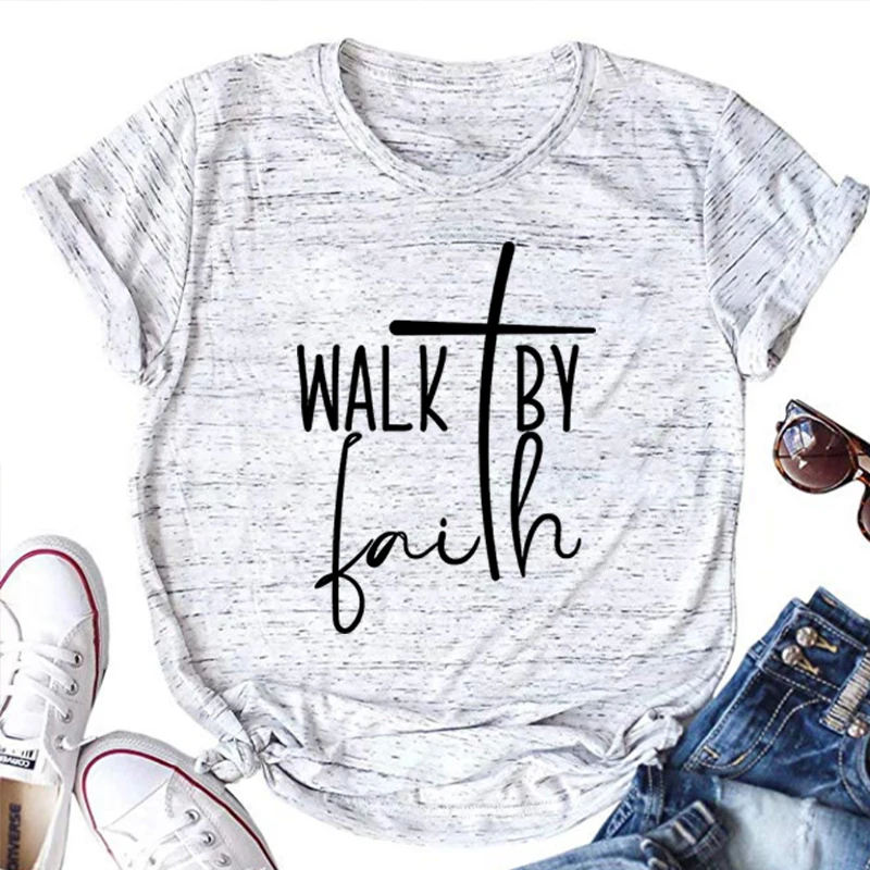 

Faith T-Shirt Faith Shirt Christian Shirts Bible Verse T-shirt Religious Shirts Church Shirts for Women Spiritual Shirt Jesus L