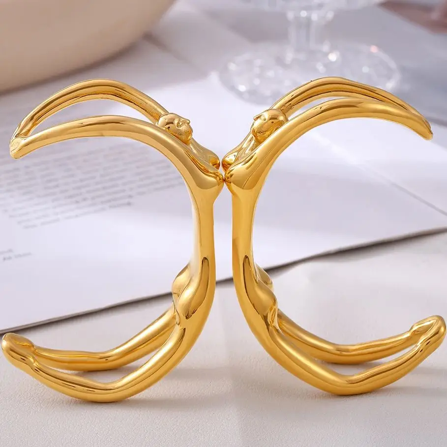 Креативный дизайн женские браслеты-манжеты из нержавеющей стали для женщин