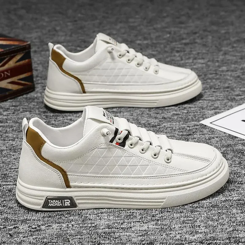 

Мужская обувь, новинка осень-зима 2023, Повседневная износостойкая кожаная обувь для скейтборда, мужская спортивная модная обувь с мягкой подошвой