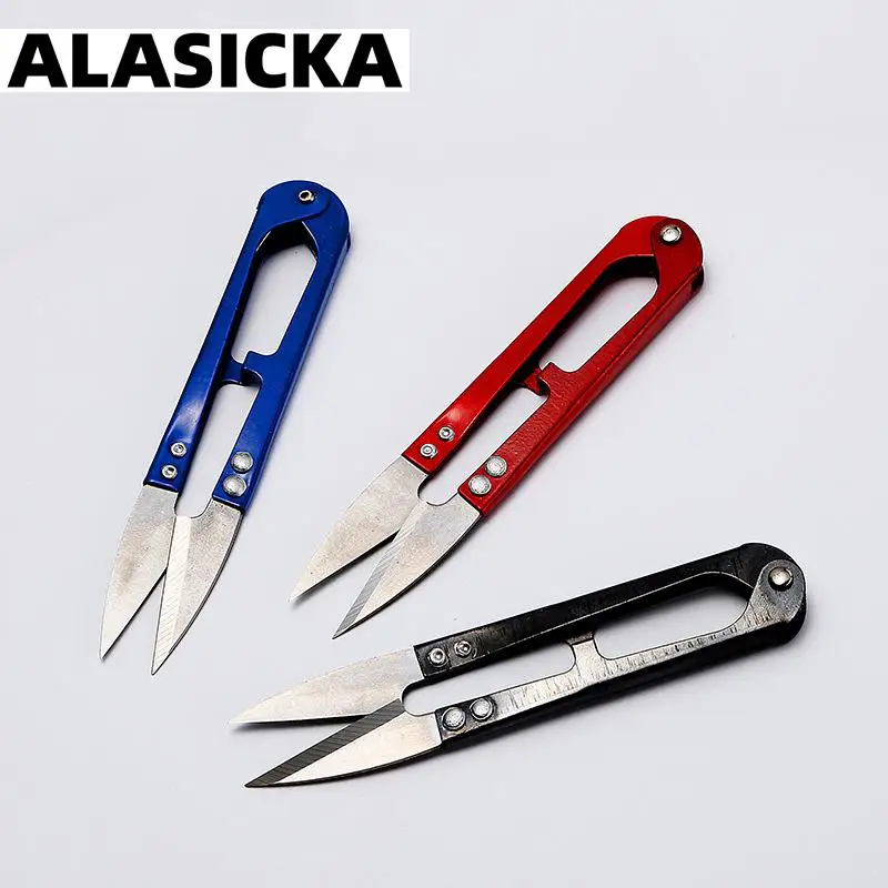

ALASICKA 1Pcs U-Shape Use Scissors Cut Fishing Line Trimming Nipper Essential Cross Accessories Useful Stainless Steel Stitch