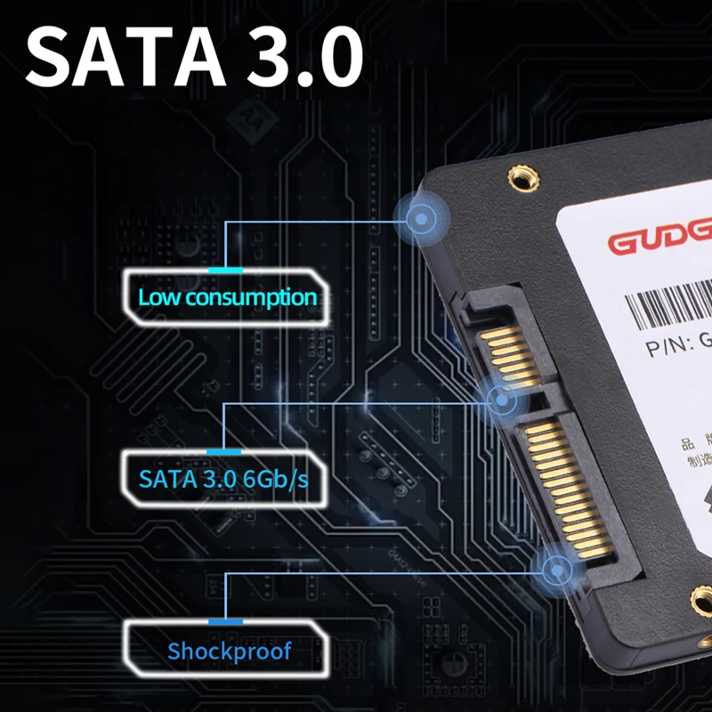 GUDGA SSD 2 5 дюйма SATA 120 ГБ III HDD 240 ТБ Внутренний твердотельный жесткий диск для ПК