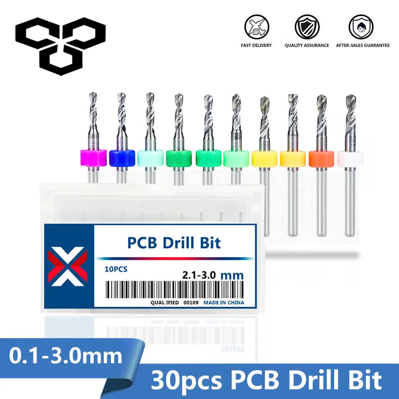 

Набор сверл PCB, 30 шт., 0,1-1,0, 1,1-2,0, 2,1-3,0 мм