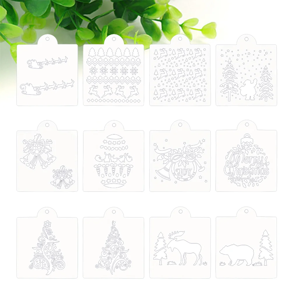 

12 Christmas Cake Santa Claus Cake Template Cake Cake Template Spray Stencil for Store Home Manual Room