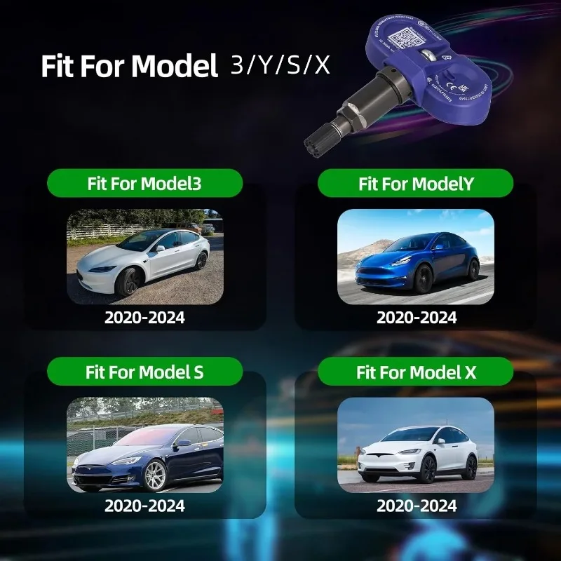 Датчик давления в шинах TPMS (14 шт.) 149070101B 149070101C 1490701-01-B 1490701-01-C, совместимый с Tesla Model 3 S X Y (art.: 3920d98539417) - 3920d98539417
