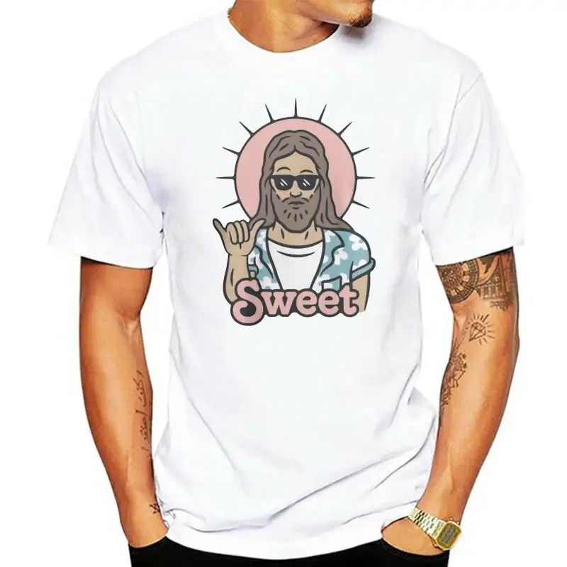 

New Men Casual Printed T shirt Sweet Jesus Short Sleeve T-shirts Tee Tops