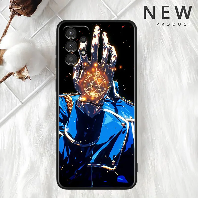 Fullmetal Alchemist Edward Elric Phone Case For Samsung A34 35 42 50 51 52 53 54 A55 A60 A70 A71 A72 A73 A80 A81 A90 A91 Black