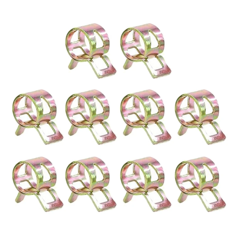 

Y9RC 10Pcs 5-16mm Hose Clamp Zinc Plated Spring Clips Hose Pipe Clamps Air Clip Clamp