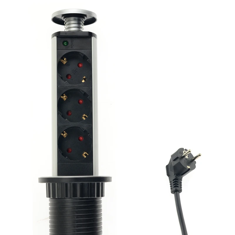 

Европейская выдвижная розетка Rewnssin USB с подсветкой