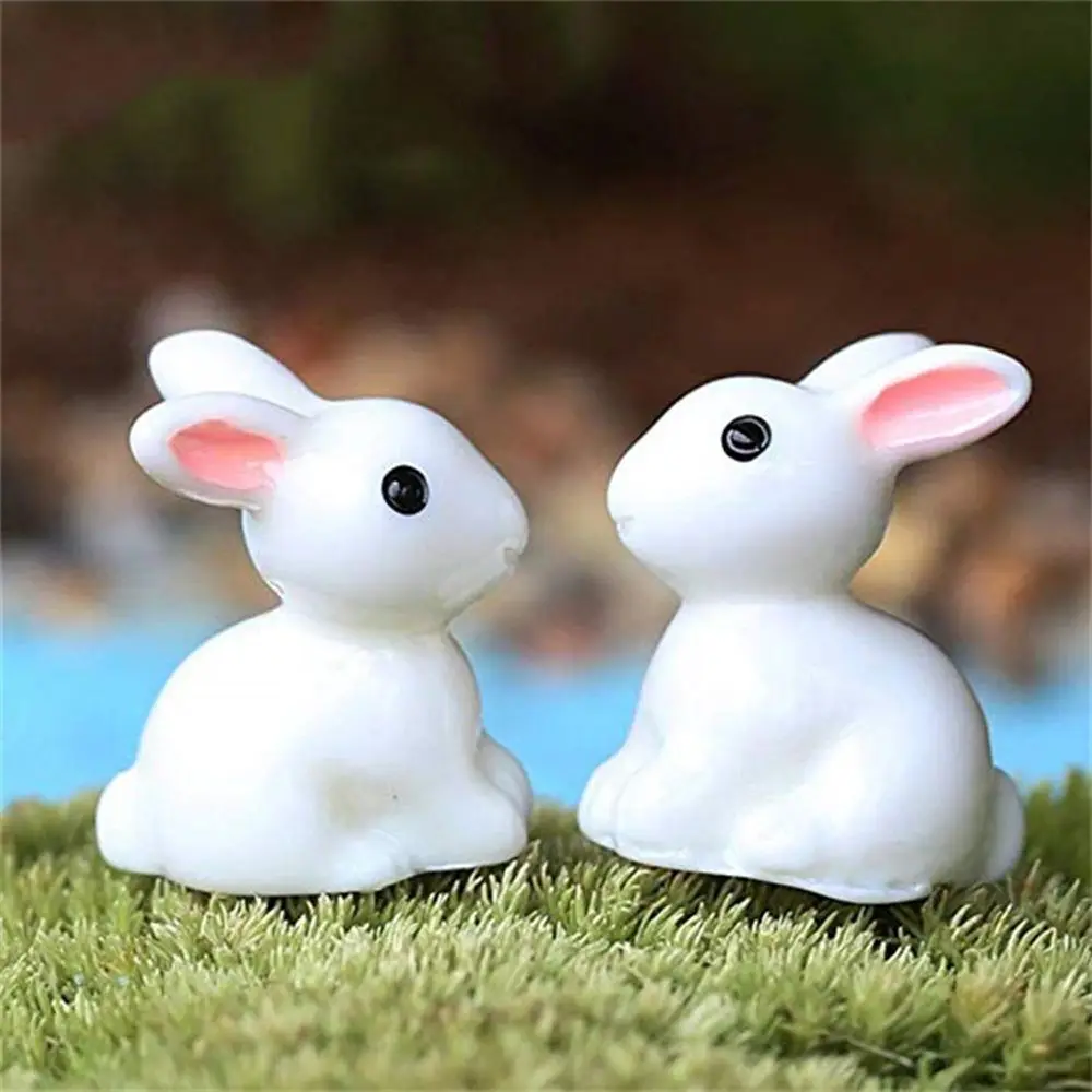

2pcs Cute Rabbit Miniatures Lovely Figurines Resin Plants Micro Landscape Succulent Ornaments Plant Decoration Garden DIY Doll