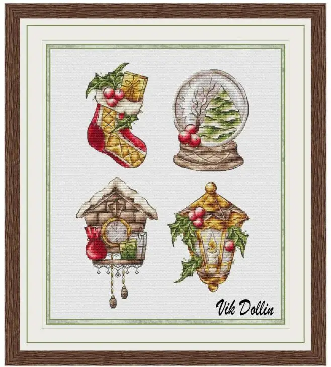 

Christmas decorations 30-39 embroidery kits, cross stitch kits,cotton frabric DIY homefun embroidery Shop13