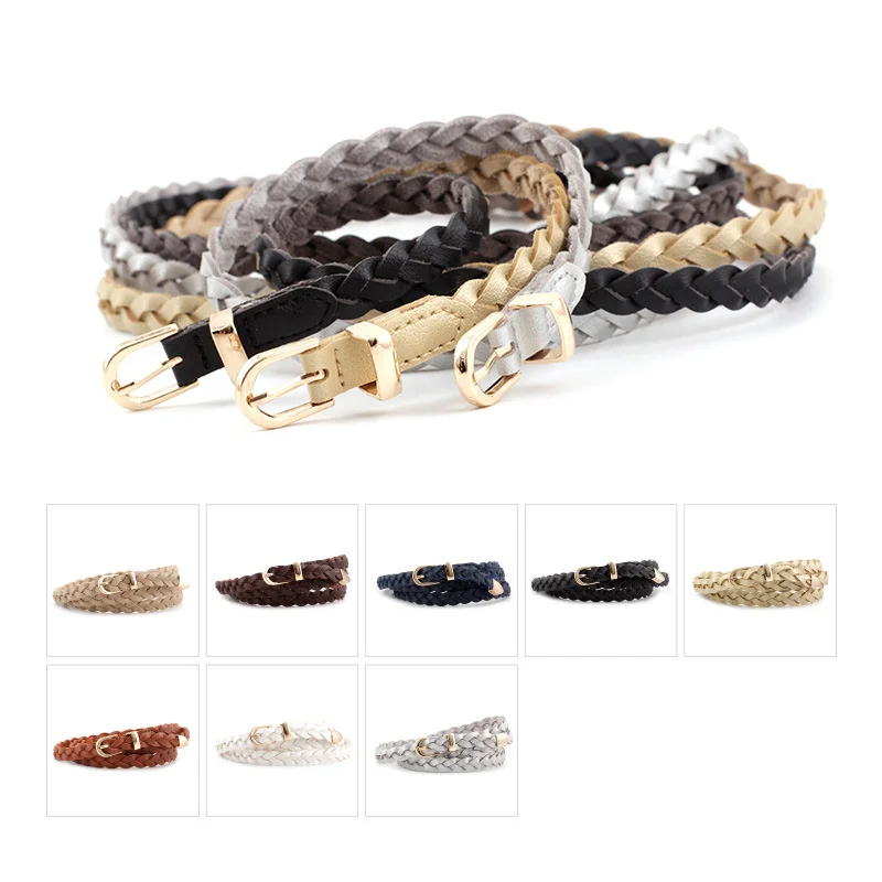 

Yingfeina fashion women's woven belt three piece set of versatile women's clothing decorative belt needle buckle belt