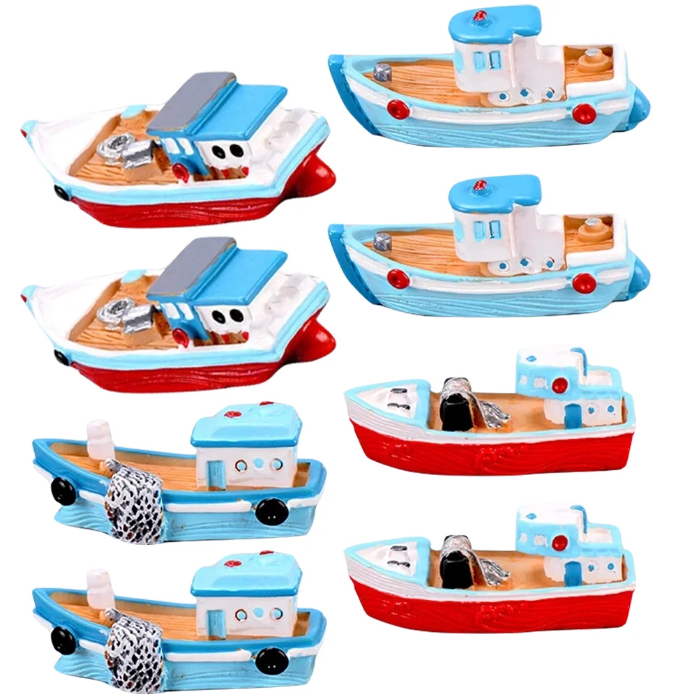 

Boat Model Mini Decor Desktop Ornament Sailboat Miniature Sailing Resin Nautical Micro Toy Party Sail Boats Ship Landscape Theme