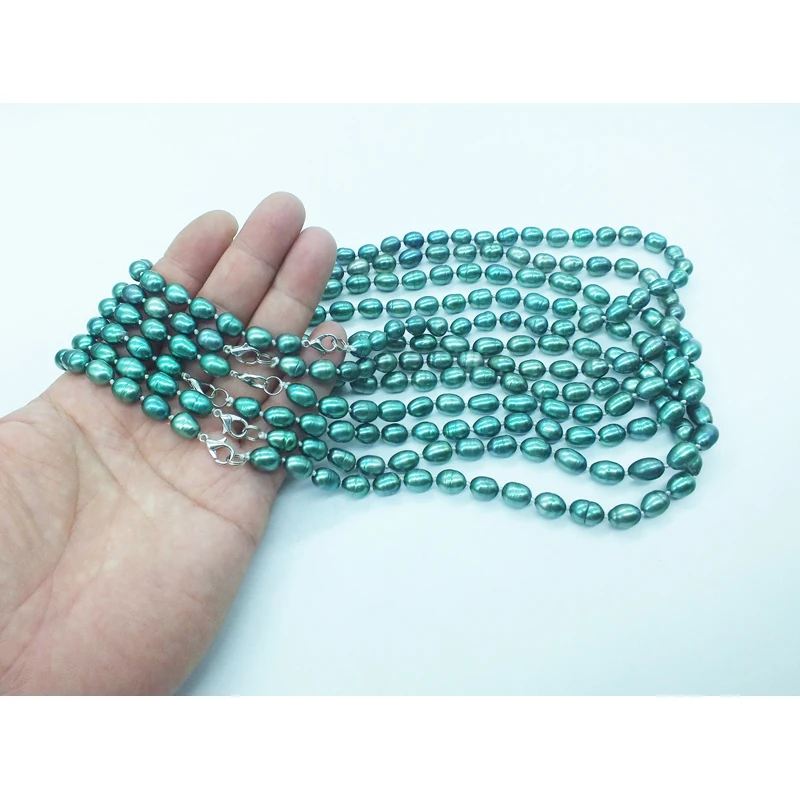 

6PCS 7-8MM Natural Freshwater Pearl Necklace 18"