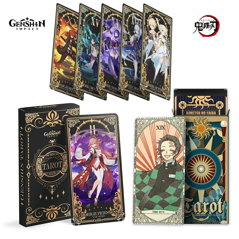 

Аниме игры Genshin Impact Tarot Morax Xiao tataglia Raiden Shogun рассекающий демонов Таро аксессуары для косплея 22 карты гадания