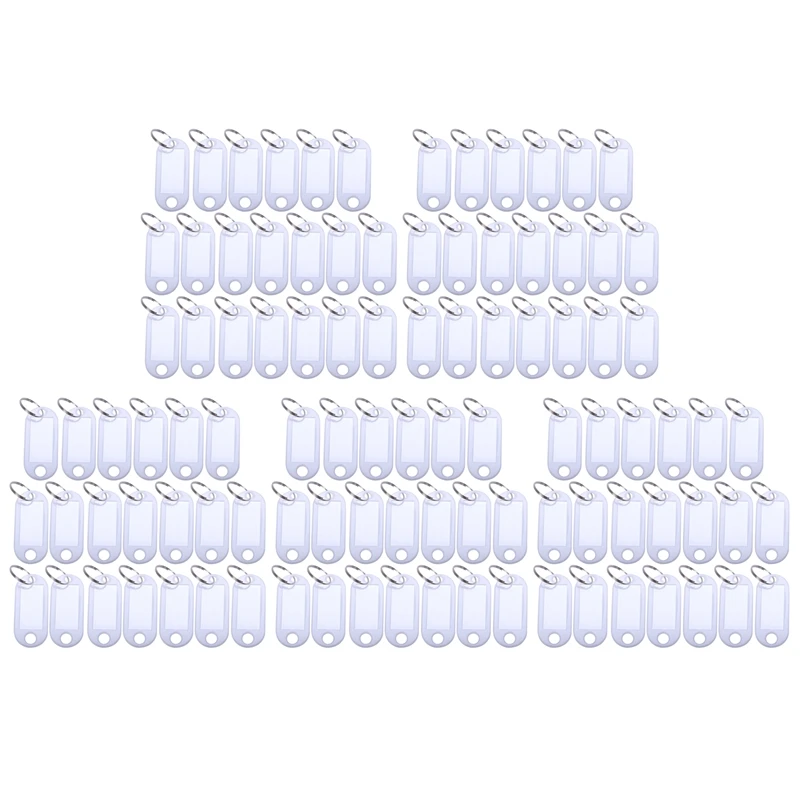 

White Portable Plastic Key Fob Key Tag ID Labels 100 Pieces