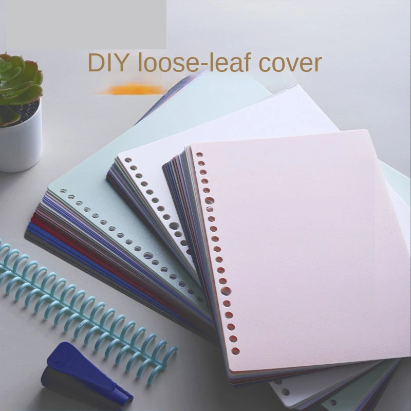 

2 Sheets A4 Loose-leaf Book Cover Colorful Binding Transparent Plastic Color Cover Spiral Ring Stationery Office School Supplies
