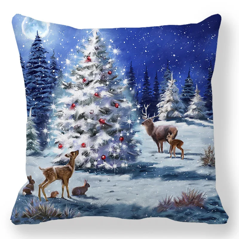 

Декоративная наволочка 45x45 см Новогодний рисунок