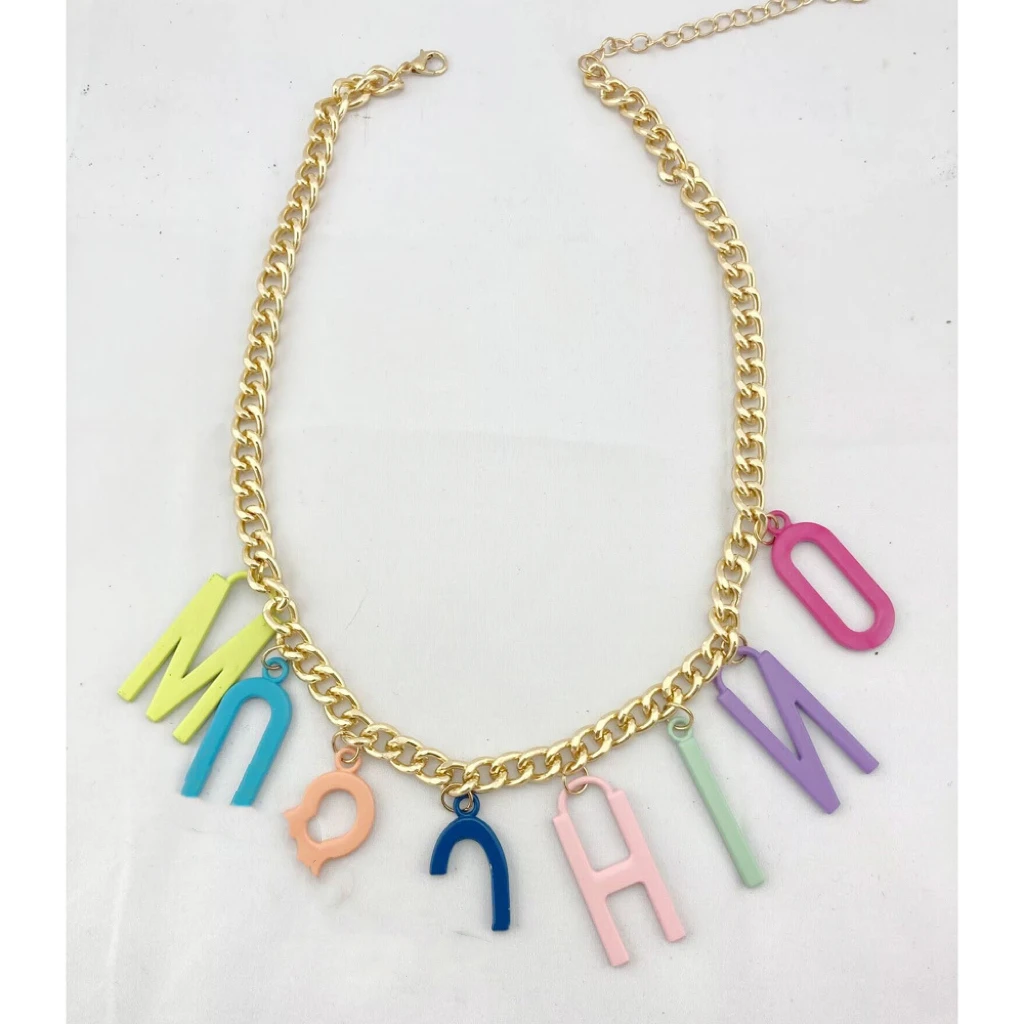 Mosch Letter Necklaces Tassel Necklace Waist Pendant Hellboy Chain Nightclub Big Letter Necklace Women Jewelry Punk Style Girls