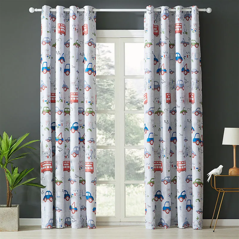 

Little Cars Curtains for Kid's Room Boy's Blackout Curtains for Living Room Car Tulle for Child Cartoon Curtains WP146-30
