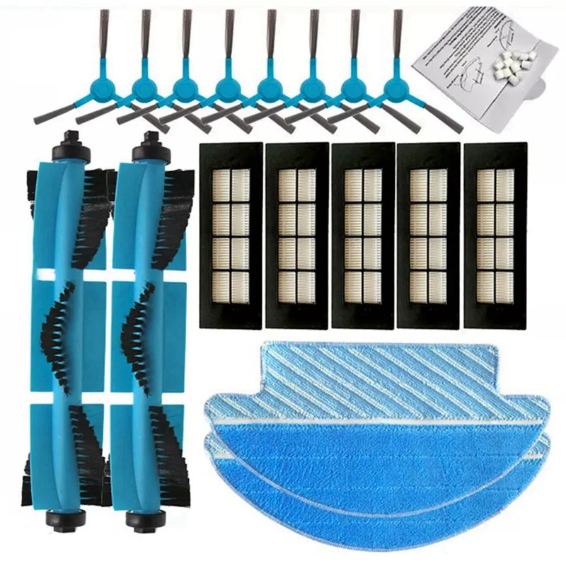 

For Conga Sweeping Robot Accessories 3090 Side Brush Filter Roller Brush Main Brush Mop Cleaning Cloth(18Pcs)