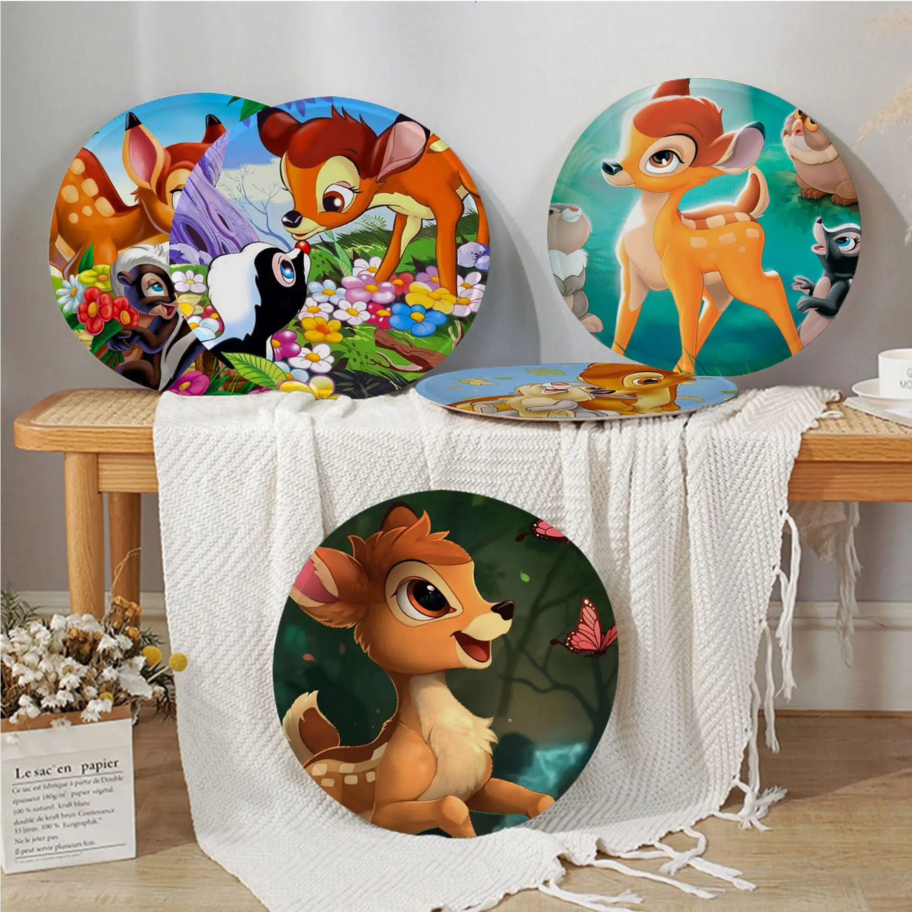 

Disney Bambi Cushion Mat Tie Rope Chair Cushion Soft Office Car Seat Comfort Breathable 45x45cm Chair Mat Pad