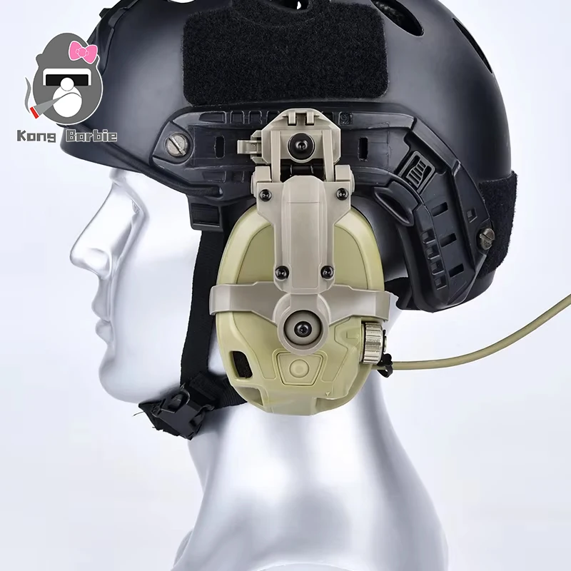 Подвесные тактические наушники с креплением на шлем Венди флюс и гарнитурой